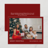 Modern minimaal familieportret | vrolijk kerstfees feestdagenkaart (Voorkant / Achterkant)