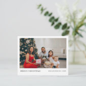 Modern minimaal familieportret | vrolijk kerstfees feestdagenkaart (Staand voorkant)
