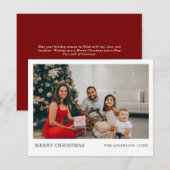 Modern minimaal familieportret | vrolijk kerstfees feestdagenkaart (Voorkant / Achterkant)