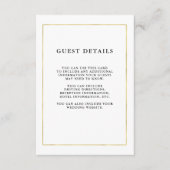 Modern minimaal | Faux Gold Border Gastgegevens Informatiekaartje (Voorkant)