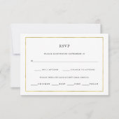Modern minimaal | Faux Gold Border Maaltijd Keuze  RSVP Kaartje (Voorkant)