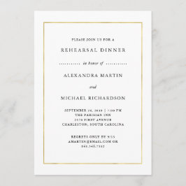 Modern minimaal | Faux Gold Border repetitie diner Kaart