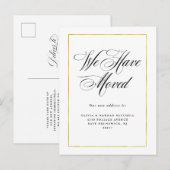 Modern minimaal | Faux Gold Verhuisaankondiging Aankondigingskaart (Voorkant / Achterkant)