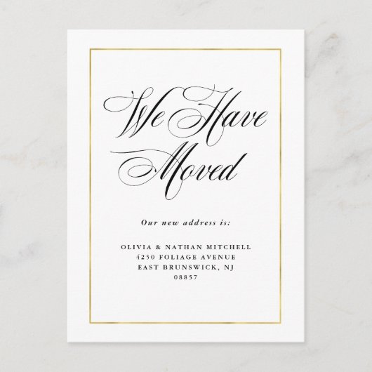 Modern minimaal | Faux Gold Verhuisaankondiging Aankondigingskaart (Voorkant)