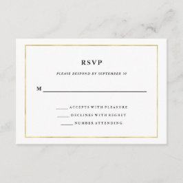 Modern minimaal | Faux gouden rand RSVP
