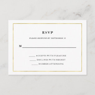 Modern minimaal Faux gouden rand RSVP