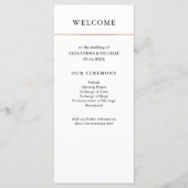 Modern minimaal | Faux Roos Gold Border Program Programmakaart (Voorkant)