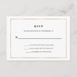 Modern minimaal | Faux Roos Gold Border RSVP