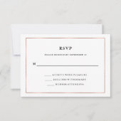 Modern minimaal | Faux Roos Gold Border RSVP (Voorkant)