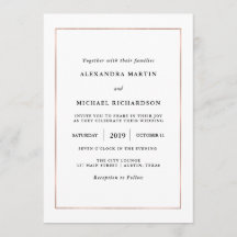 Modern minimaal | Faux Roos gouden grens bruiloft