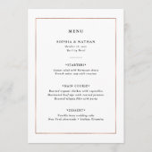 Modern minimaal | Faux Roos gouden grens bruiloft Menu (Voorkant)