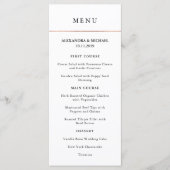 Modern minimaal | Faux Roos Gouden Rand Menu (Voorkant)
