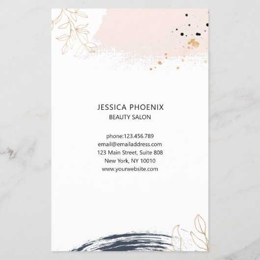 Modern, minimaal flyer (Achterkant)