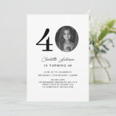 Modern, minimaal, foto, 40. Birthday Kaart (Staand voorkant)