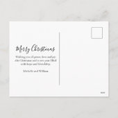 Modern Minimaal Foto Kerstscript Feestdagenkaart (Achterkant)