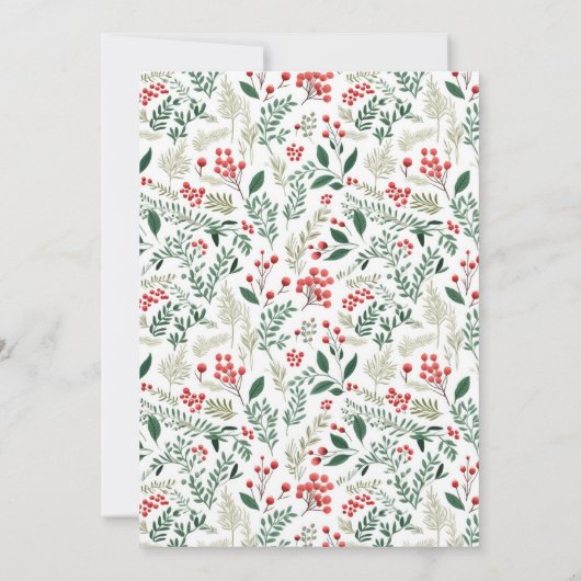 Modern Minimaal Foto Kerstscript Feestdagenkaart (Achterkant)