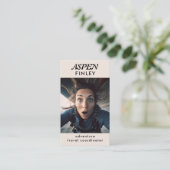 Modern minimaal - Foto Logo QR-code Visitekaartje (Staand voorkant)