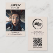 Modern minimaal - Foto Logo QR-code Visitekaartje (Voorkant / Achterkant)