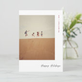 Modern Minimaal Foto Rode Kerst Feestdagenkaart (Staand voorkant)