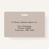 Modern, minimaal, foto, salon badge (Achterkant)