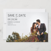 Modern Minimaal Foto Save the Date | Zwart (Voorkant)