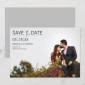 Modern Minimaal Foto Save the Date | Zwart (Voorkant / Achterkant)
