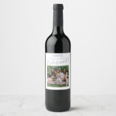 Modern Minimaal Foto | Wil je mijn bruidsmeisje zi Wijn Etiket (Voorkant)