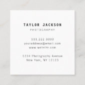 Modern Minimaal Fotograaf Visitekaartje (Achterkant)