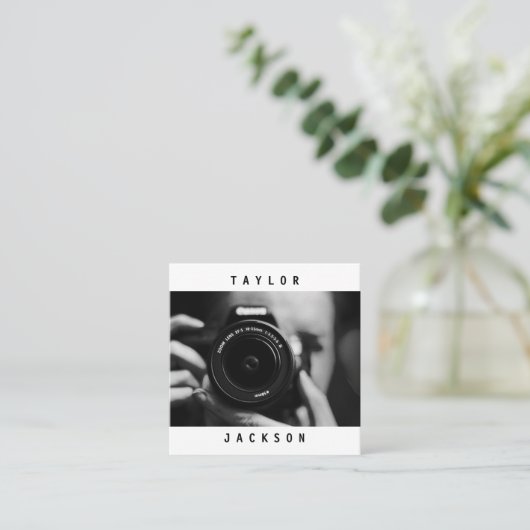 Modern Minimaal Fotograaf Visitekaartje (Staand voorkant)