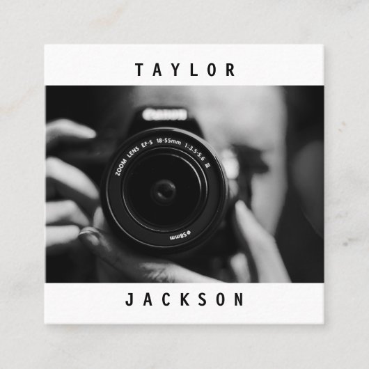 Modern Minimaal Fotograaf Visitekaartje (Voorkant)