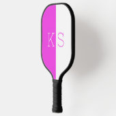 Modern minimaal Fuchsia Roze & Wit Monogram Pickleball Paddle (Links)