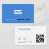 Modern minimaal futuristisch blauw visitekaartje (Voorkant / Achterkant)