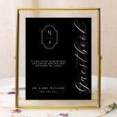 Modern & Minimaal Gastboek Script Monogram Zwart Poster