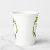 Modern minimaal gebladerte Elegant script kerst Papieren Bekers (Rechts)