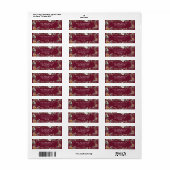 Modern minimaal gebladerte winter bordeaux geblade etiket (Full Sheet)