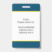    Modern Minimaal Gepersonaliseerd Conference ID  Badge (Achterkant)