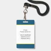    Modern Minimaal Gepersonaliseerd Conference ID  Badge (Achterkant met lanyard)