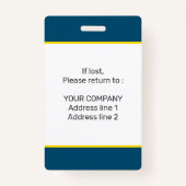    Modern Minimaal Gepersonaliseerd Conference ID  Badge (Achterkant)