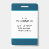    Modern Minimaal Gepersonaliseerd Conference ID  Badge (Achterkant)