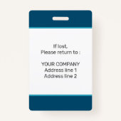    Modern Minimaal Gepersonaliseerd Conference ID  Badge (Achterkant)