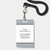    Modern Minimaal Gepersonaliseerd Conference ID  Badge (Achterkant met lanyard)