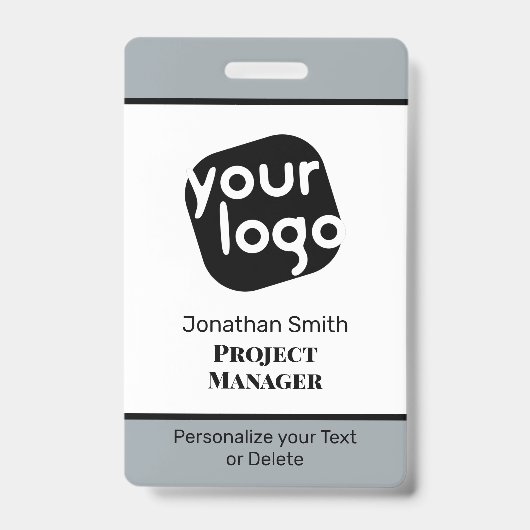    Modern Minimaal Gepersonaliseerd Conference ID  Badge (Voorzijde)