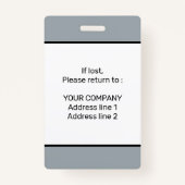    Modern Minimaal Gepersonaliseerd Conference ID  Badge (Achterkant)