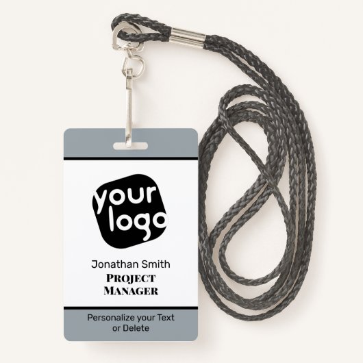    Modern Minimaal Gepersonaliseerd Conference ID  Badge (Voorkant met draagriem)