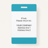    Modern Minimaal Gepersonaliseerd Conferentie ID Badge (Achterkant)