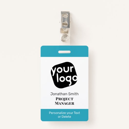    Modern Minimaal Gepersonaliseerd Conferentie ID Badge (Voorkant met clip)