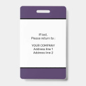 Modern Minimaal Gepersonaliseerd Conferentie ID Badge (Achterkant)