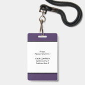 Modern Minimaal Gepersonaliseerd Conferentie ID Badge (Achterkant met lanyard)