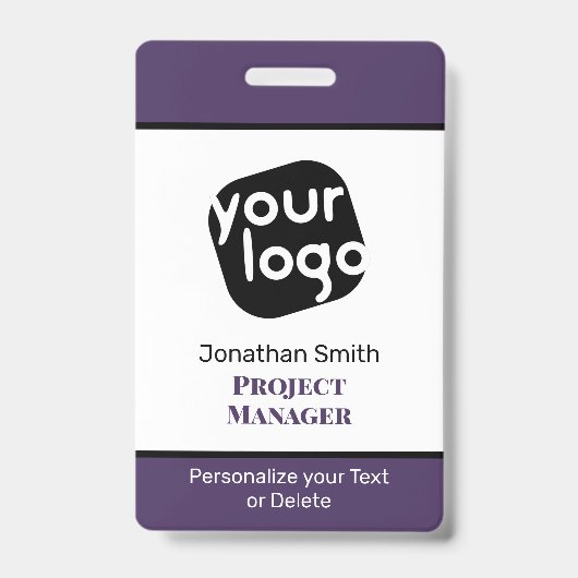 Modern Minimaal Gepersonaliseerd Conferentie ID Badge (Voorzijde)