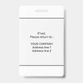 Modern Minimaal Gepersonaliseerd Conferentie ID Badge (Achterkant)